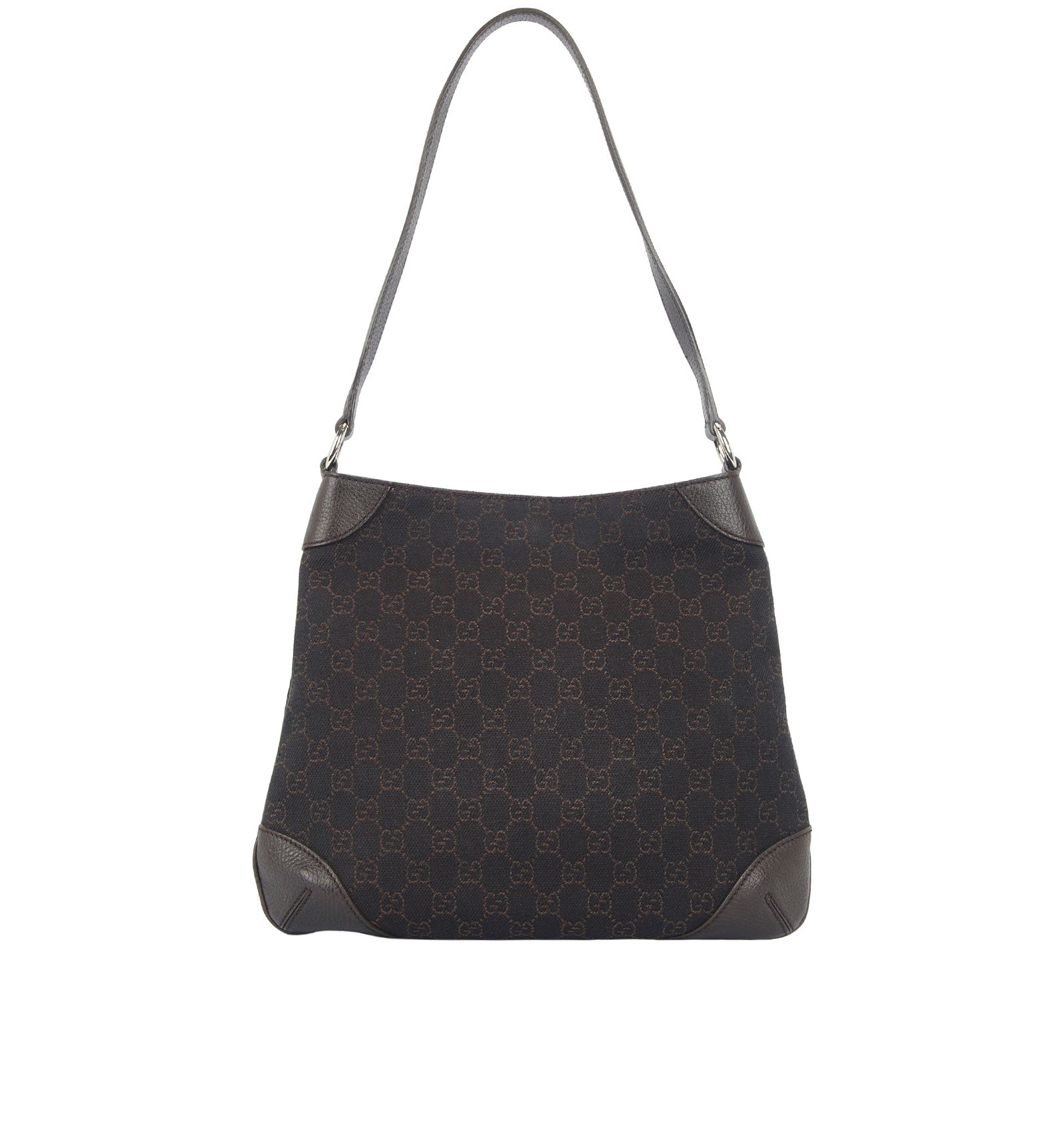 GG Denim Shoulder Bag, &pound;320, Handbags, Brown, Canvas, Back view
